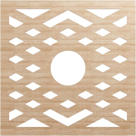 Ekena Millwork Chevron Wood Fretwork Pierced Ceiling Medallion, Alder, 32"OD x 8 1/4"ID x 3/8"T CMWP32X32X0375CHAL